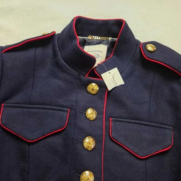New S Banana Republic Olivia Palermo belted military jacket